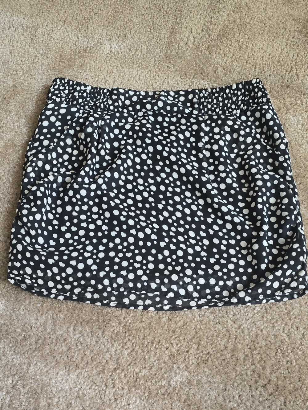 Black and White Heart Polka Dot Women’s Skirt